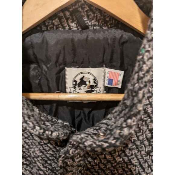 Rare VTG SADDLERY Cooper Collections Herringbone Lined Hooded Jacket 90s L - Picture 7 of 15